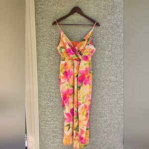 Nicole Miller Floral Maxi Dress - Pink and Orange